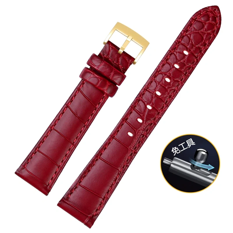 For Swarovski 5547642 5452498 5452501 551630 Watch Strap Green Water Ghost Women's Premium Leather Wristband 15MM 17MM Watchband