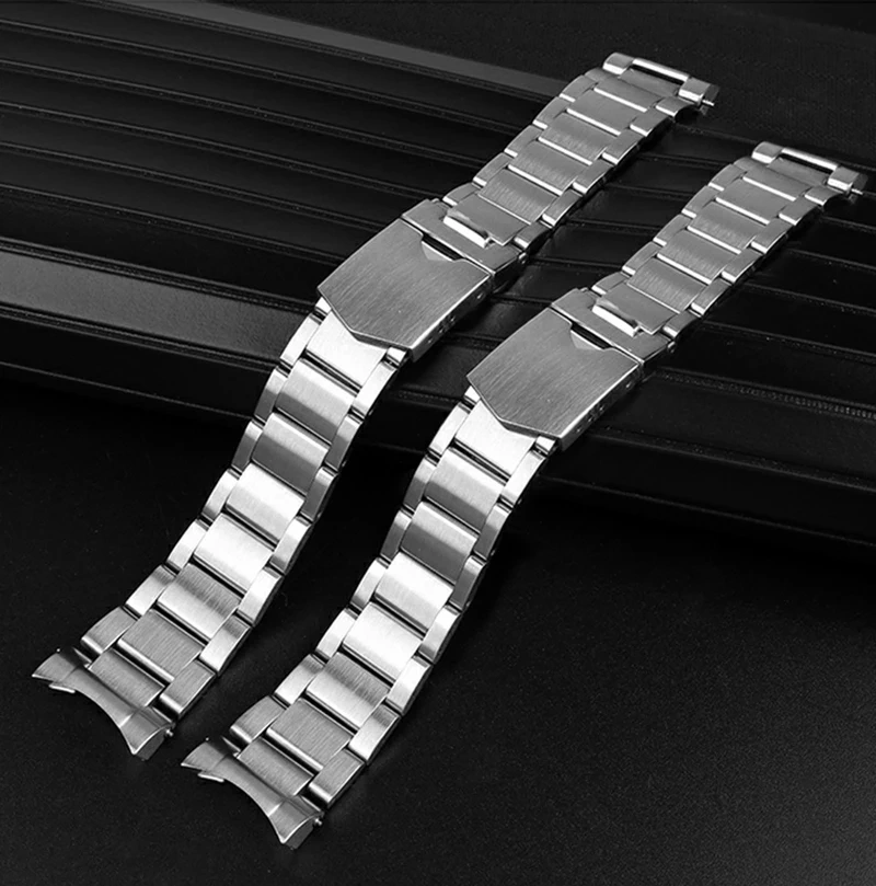 Bracelet For Tudor Byfjord Qicheng Watchband Small Red Flower Solid Steel Watch Strap With Arc Mouth Steel Watch Chain 22mm Gold