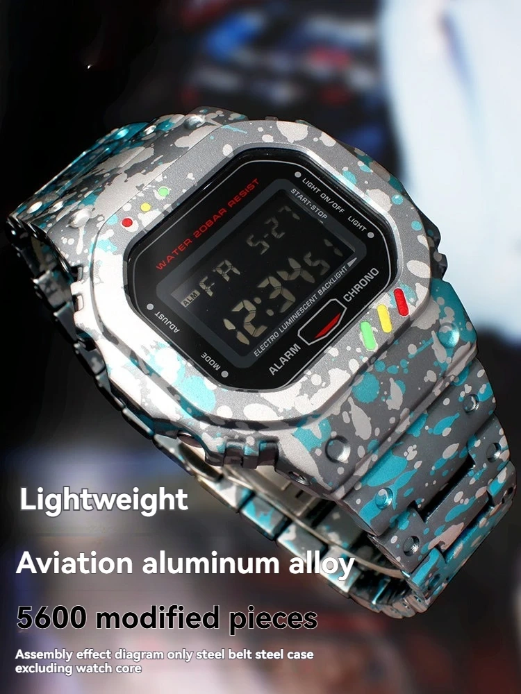 Lightweight aluminum alloy suit mod kit For Casio 3229 GWX-5600 DW5030 DW5035 DW5600 GW-B5600 Series Modified Metal bezel band