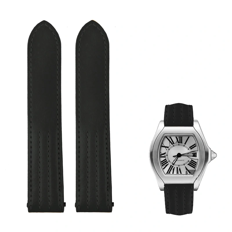 20mm Watch Strap For Cartier Roadster Sports Car W6206018 W6206017 High-quality Men women Cow Leather Watch Band 19mm Bracelet