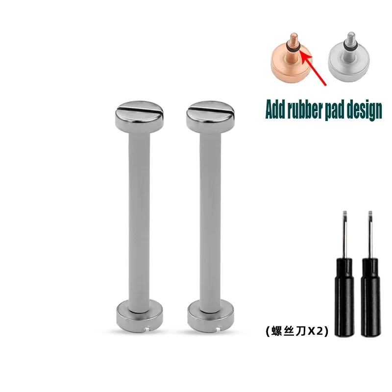 For Cartier Pasha Notched Watch Strap Stainless Steel Connection Rod Men's and Women's Watch Screw Rod Watch Accessories 19*6MM