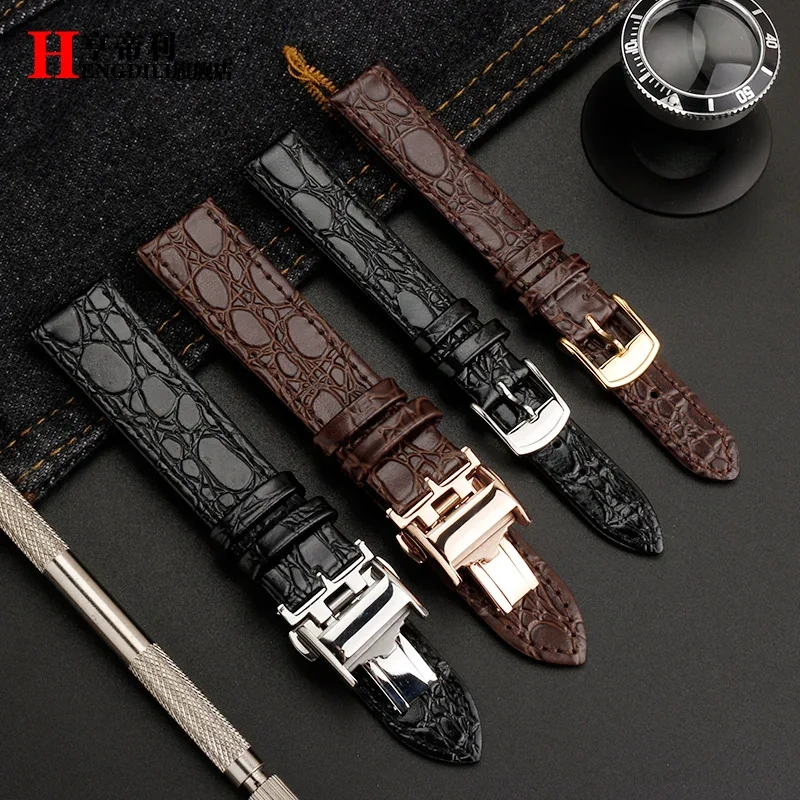 High quality Wristband 13mm 18mm 20mm Watchbands For Longines Magnificent Garland L4 L2 Genuine Leather Strap Man Women Bracelet