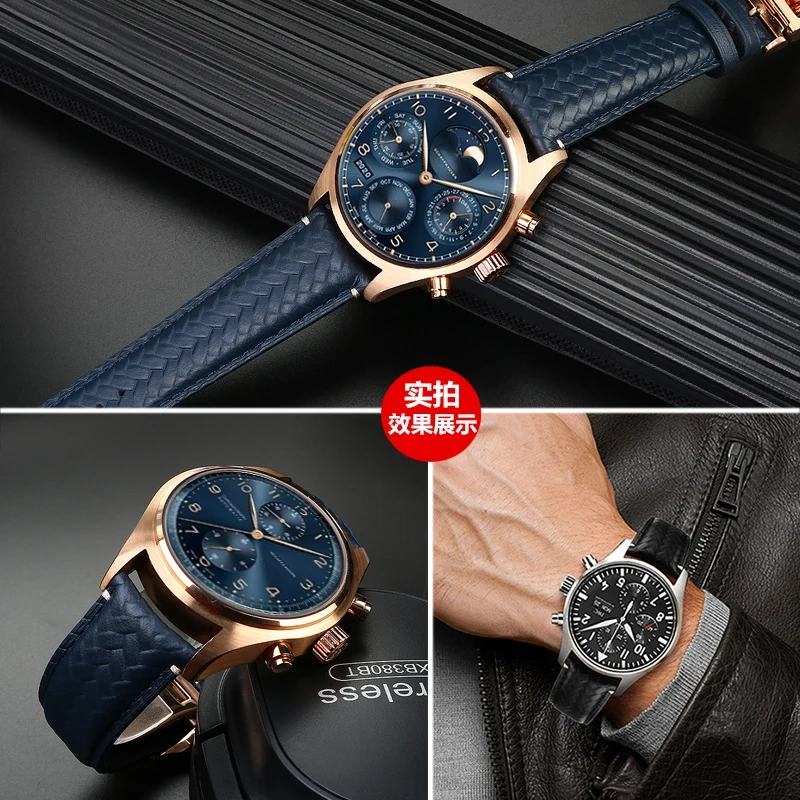 For IWC Watchband Portuguese Perpetual Calendar IW503312 IW371614 Timing High-quality Leather Watch Strap 20MM 22MM Watchband