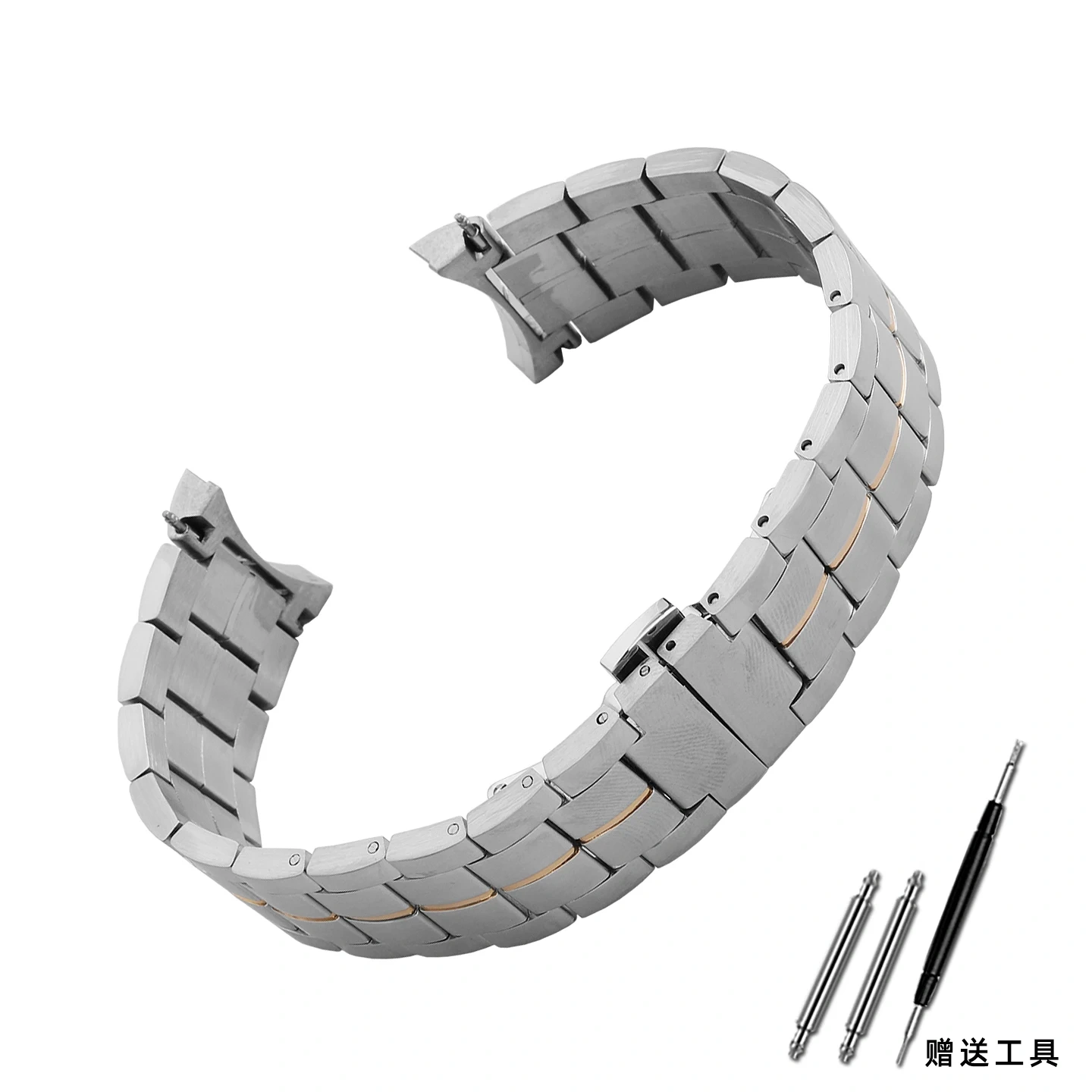 22mm Solid Stainless Steel Strap with Curved End Links For Tissot T086.207 T-Classic Watch Band Water Resistant Bracelet for Men