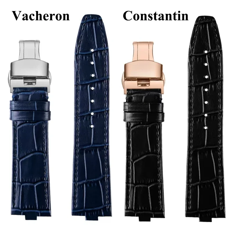 24x7mm Cowhide Leather Quick release Watchband For Vacheron Constantin Overseas 4300/4500V 5500V 7900V VC Crocodile Watch Strap