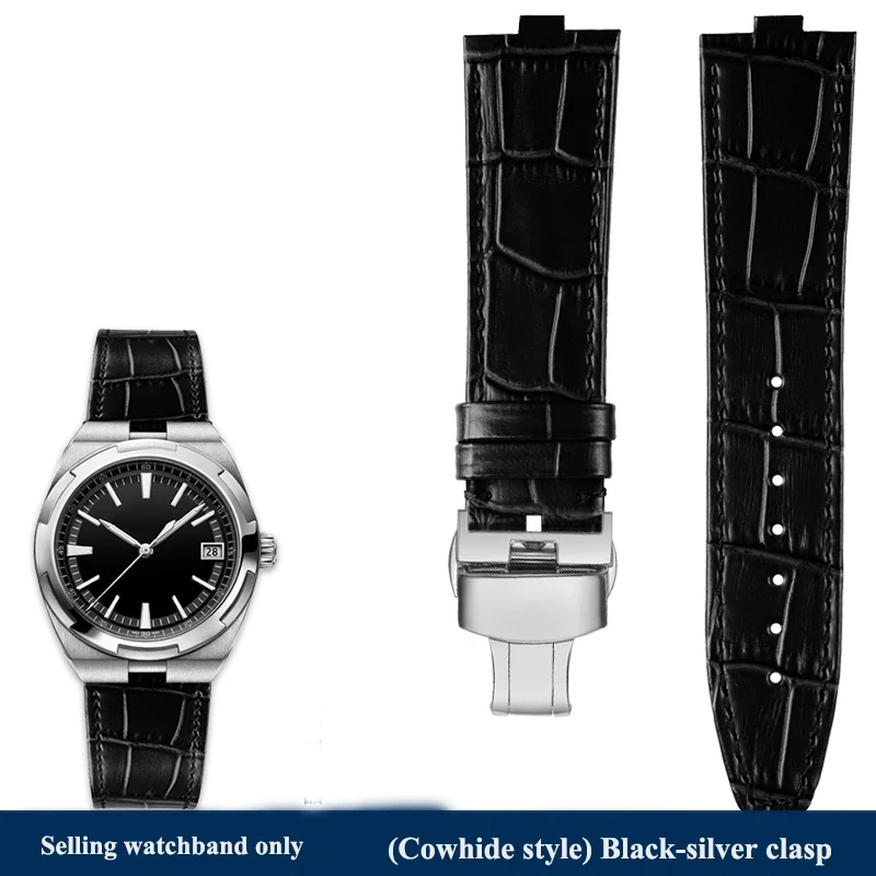 24x7mm Cowhide Leather Quick release Watchband For Vacheron Constantin Overseas 4300/4500V 5500V 7900V VC Crocodile Watch Strap