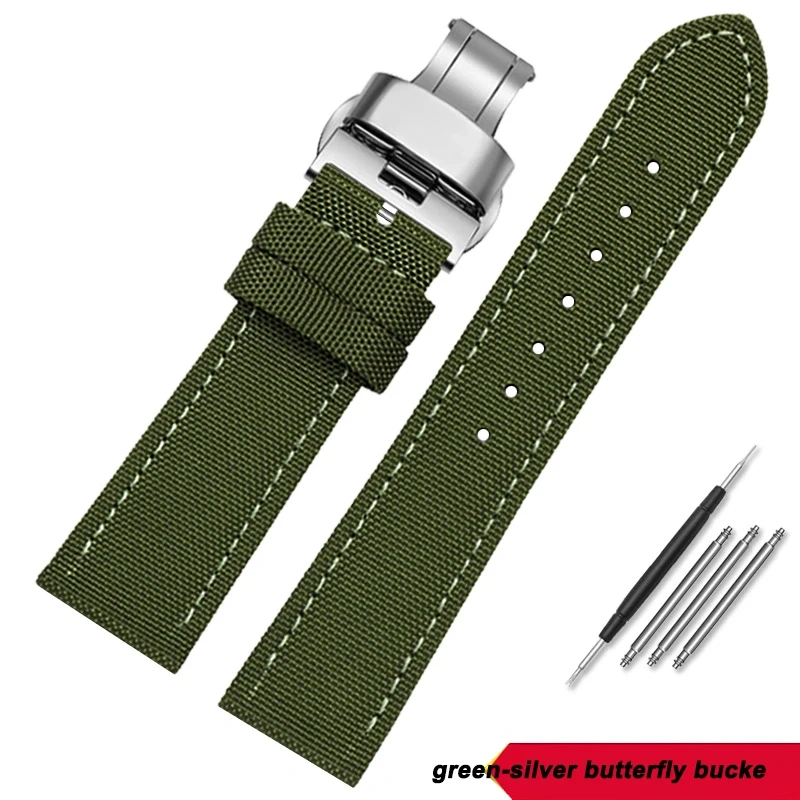 19mm 20mm 22mm 23mm 24mm Nylon Leather Wrist Band Men Waterproof Canvas Bracelet For Omega Seiko Casio Tissot IWC Watch Strap