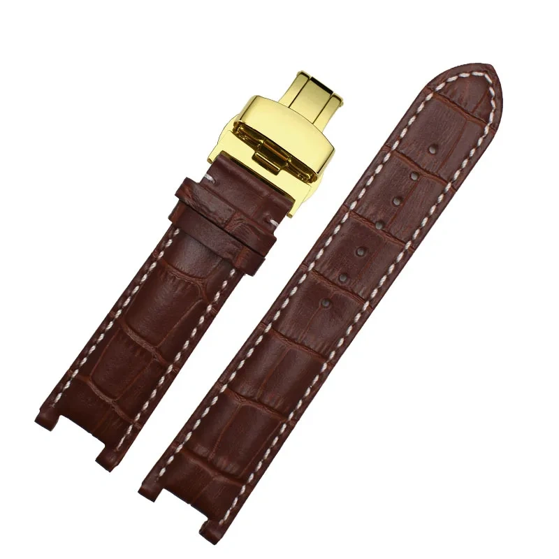Cow Leather Watch band For Gucci GC Guess Wristband 22×13mm 20×11mm Men Cowhide Notched Watch strap butterfly buckle Bracelet