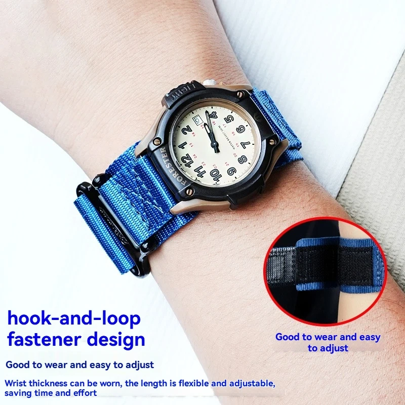 Hook and Loop Nylon Band Replacement for Casio 5405 FT-500WC FT-500WC-3B FT-500WC-5B FT-500WC-1B Vintage Forester Canvas Strap