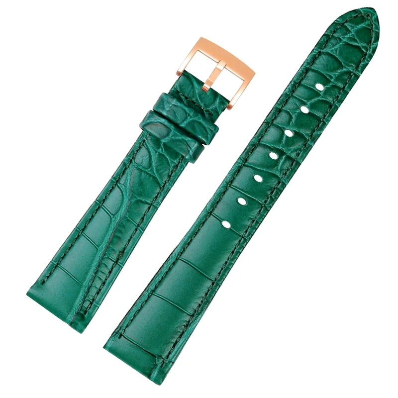 For Swarovski 5547642 5452498 5452501 551630 Watch Strap Green Water Ghost Women's Premium Leather Wristband 15MM 17MM Watchband