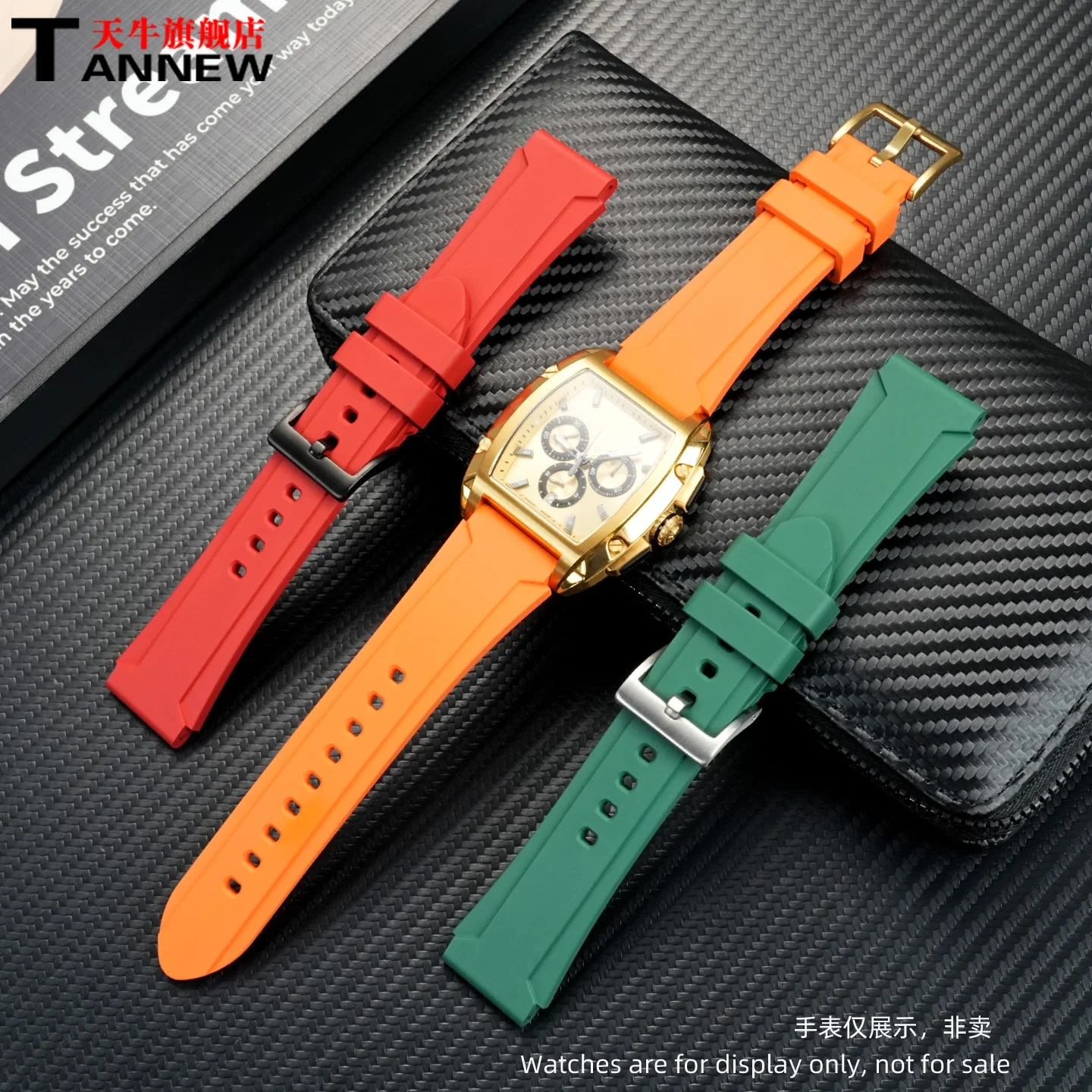 For Versace VE6H00523 Men's Replacement Fluorine Rubber watchband Dustproof Convex Design Waterproof Sport Strap Non-sticky Gray