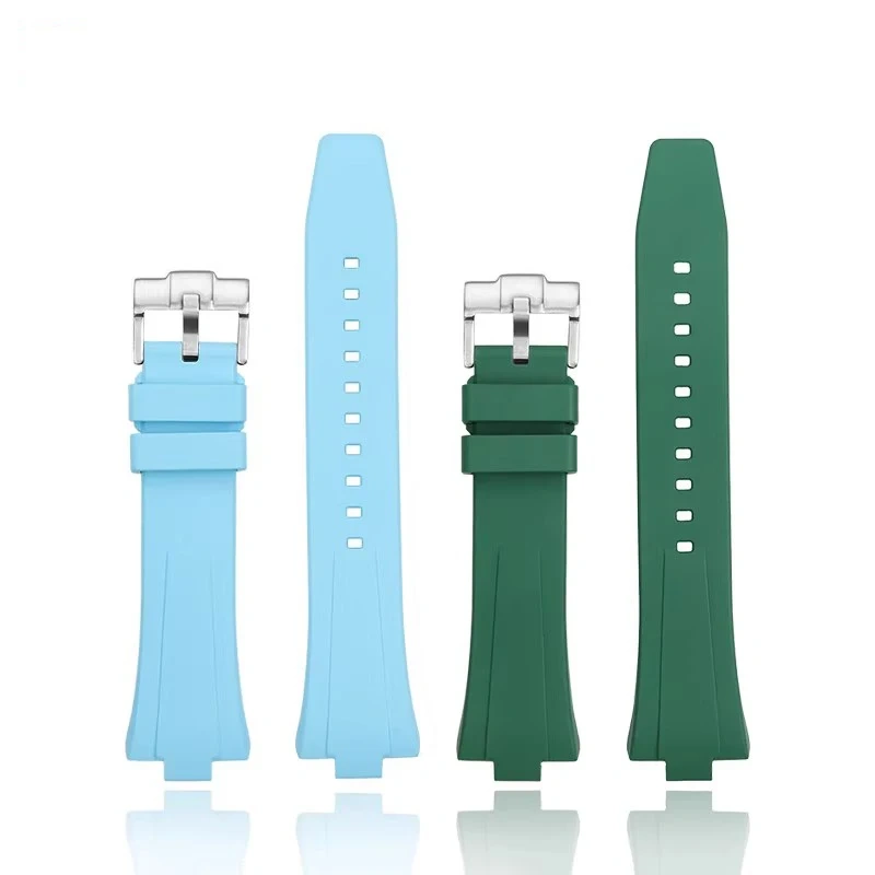 For Citizen ME Color Green Water Ghost NJ0150-81Z/X/E/L Raised Mouth Fluororubber Strap Men FKM Watchband 23*9mm VITON Baracelet