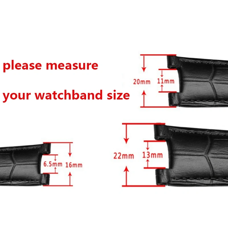 Cow Leather Watch band For Gucci GC Guess Wristband 22×13mm 20×11mm Men Cowhide Notched Watch strap butterfly buckle Bracelet