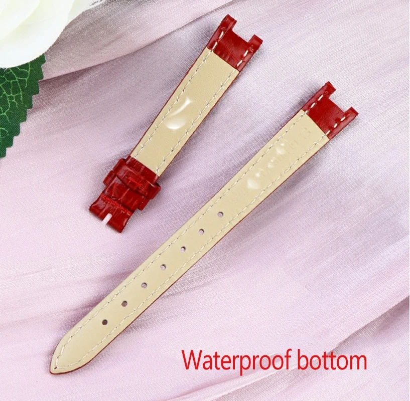 For Gucci YA1414 YA1415 GC Bracelet Notched High-quality Leather Watchband For Women's 12*5MM 14*5MM Waterproof Soft Watch Strap