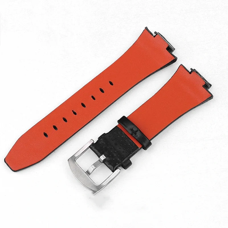 Genuine Leather Watchband Raised for Seiko sportura SNL029P2 SNL021P1 SNA595P2 SNL017P1 Watch Strap belt Men's Bracelet 27×15MM