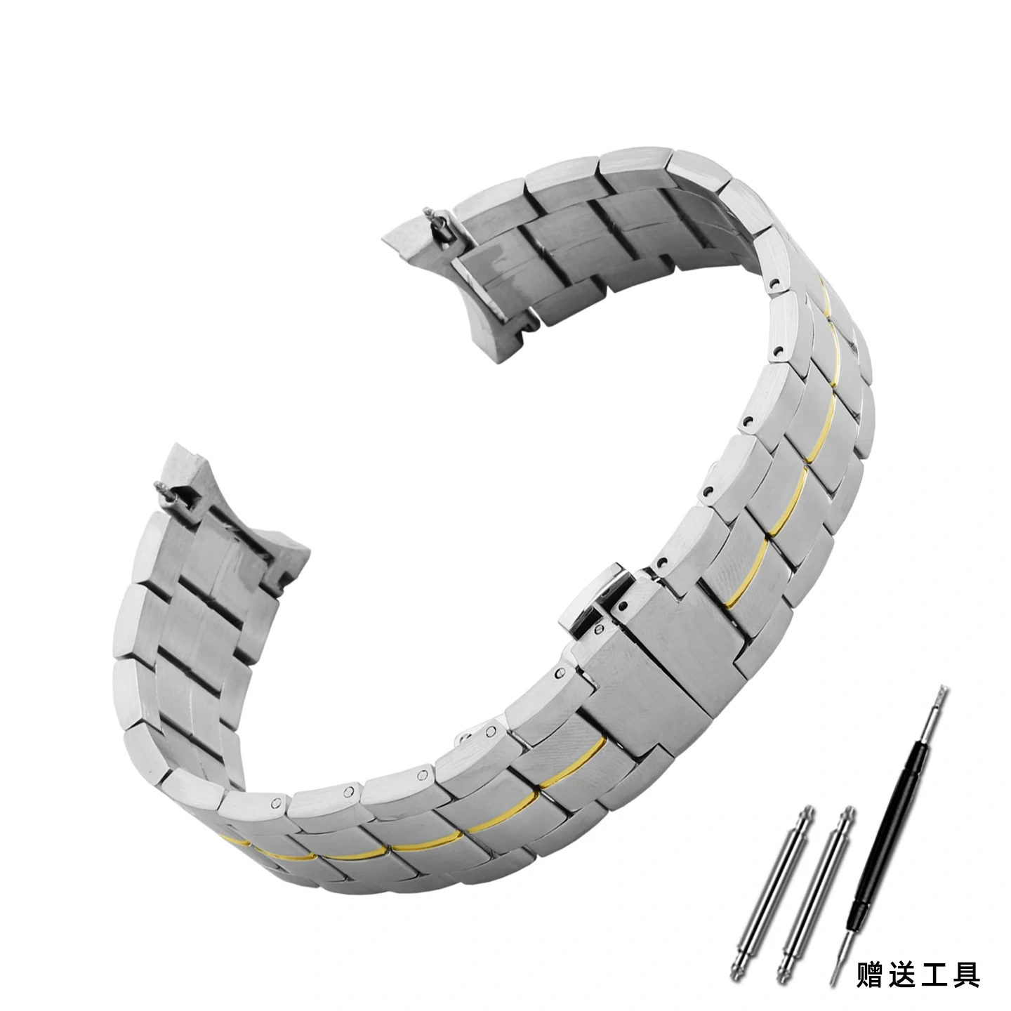 22mm Solid Stainless Steel Strap with Curved End Links For Tissot T086.207 T-Classic Watch Band Water Resistant Bracelet for Men