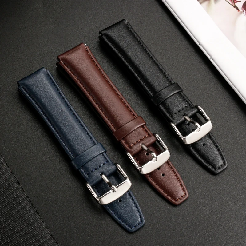 For Casio Vintage Leather Strap A158 A159 A169 F91W AE-1200  AE1300 SGW-300/400 AQ-150W Cowhide Watchband Men‘s Bracelet 18mm