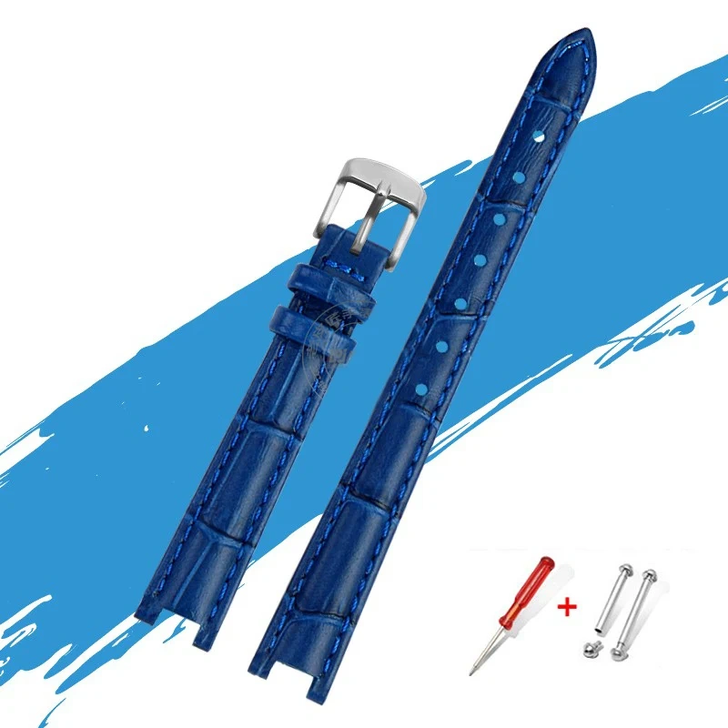 For Gucci YA1414 YA1415 GC Bracelet Notched High-quality Leather Watchband For Women's 12*5MM 14*5MM Waterproof Soft Watch Strap