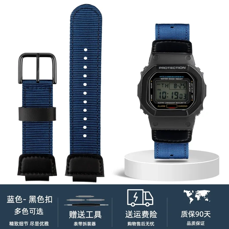 For Casio AE1200 AE1300 A158W/A168 W-216H Nylon Watch Strap convex mouth Outdoor sports Canvas Watchband Men's Bracelet 18MM