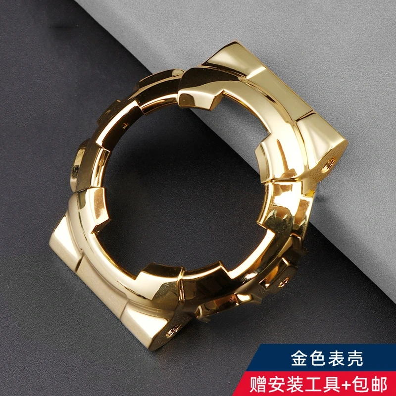Wath Set For Casio G-SHOCK GA-110 100 120 140 Solid stainless steel Watch Strap Watch case golden silver Watchband Men Bracelet