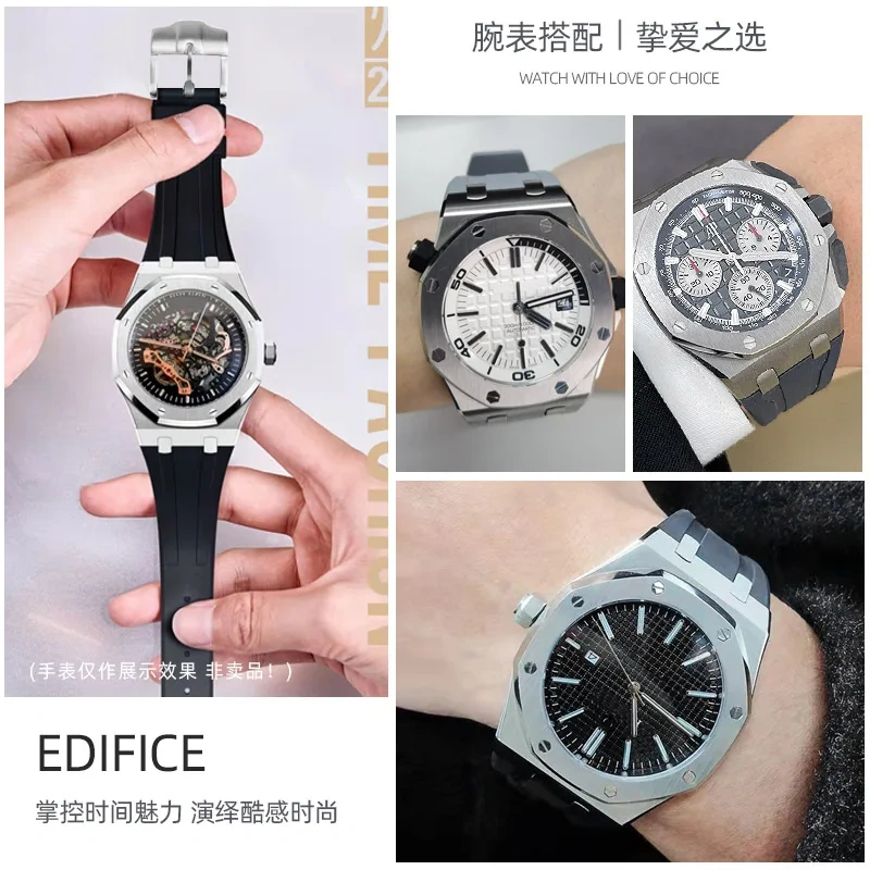 For Audemars Piguet AP Royal Oak Offshore AP15710 15703 15400 26470 Silicone Rubber Watch Strap Men's Watchband 28MM Bracelet