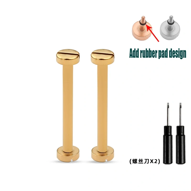 For Cartier Pasha Notched Watch Strap Stainless Steel Connection Rod Men's and Women's Watch Screw Rod Watch Accessories 19*6MM