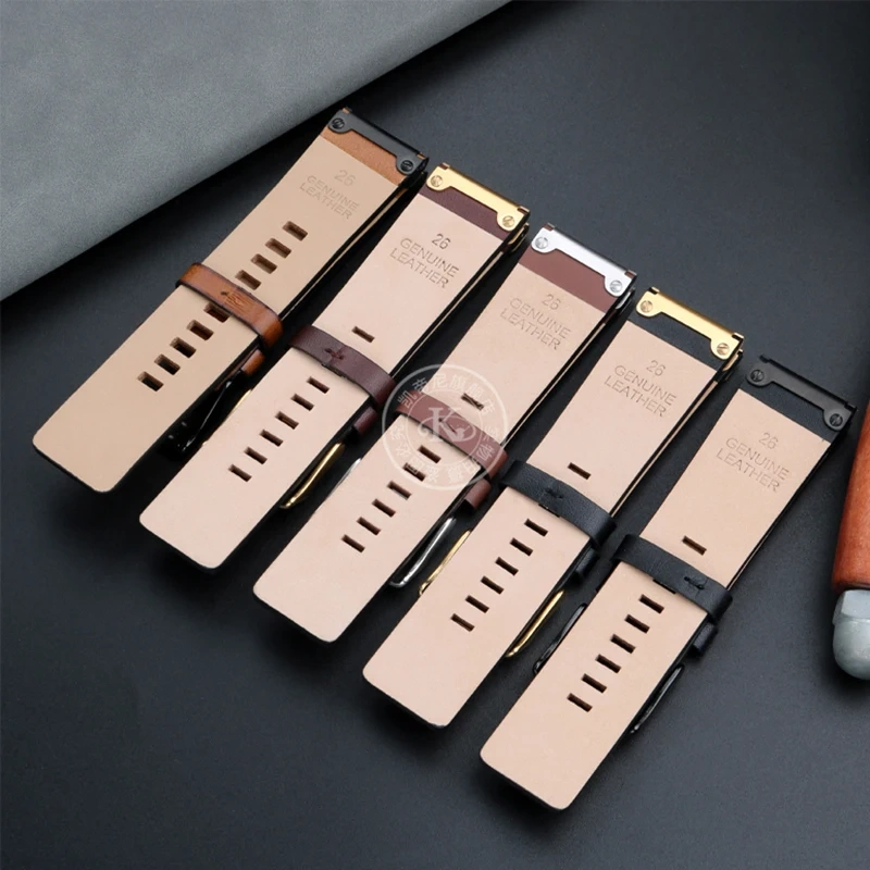 26mm High Quality Genuine Leather Watch Band For Diesel DZ4318 DZ4343 DZ4476 DZ4323 DZ4290 DZ4292 Series Men Vintage Watch strap