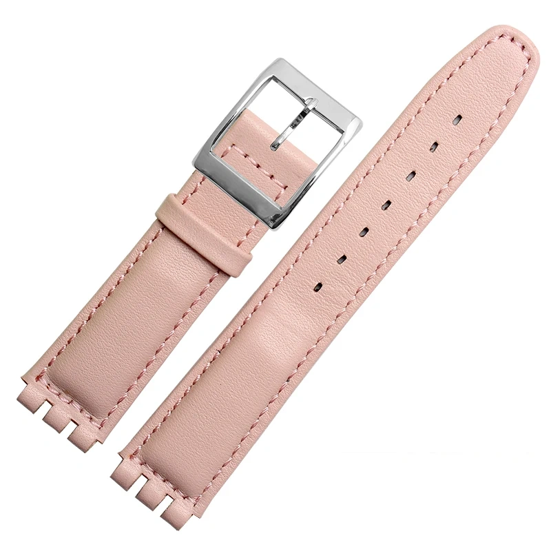 17mm 19MM Waterproof Bracelet For SWATCH High Quality Genuine Leather Watchband Men's and Women's Watch Chain Bump Mouth Strap