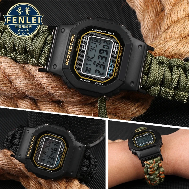 For Casio G-SHOCK DW5600 GW-M5610 GW5000 Nylon Watch band GA100/110/120/300/400/700 Canvas strap Wristband accessories +adapter