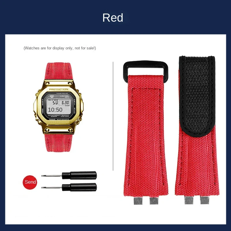 For Casio 35th anniversary GMW-B5000 High quality nylon strap G-SHOCK Stainless steel adapter canvas Watch band Men's Bracelet