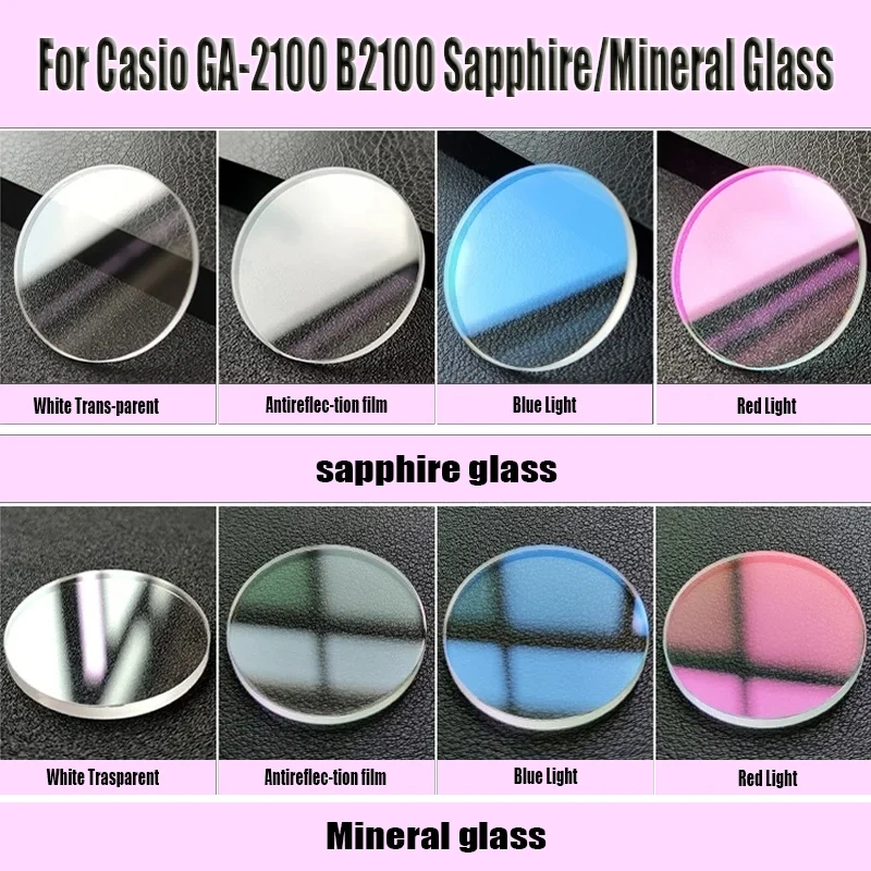For Casio GA2100 GAB2100 GA-2100 GA-B2100 Watch Mineral Flat glass Crystal Sapphire glass mask lens Men repair parts accessories
