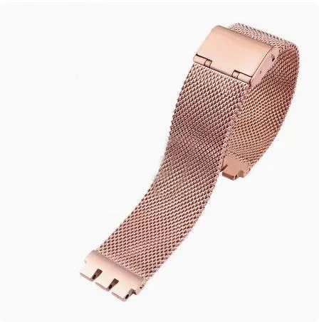Milan breathable mesh belt Watchband For Swatch Stainless steel Watchstrap YVS401G YIS407G YIS406G Men Women bracelet 17 19 20mm