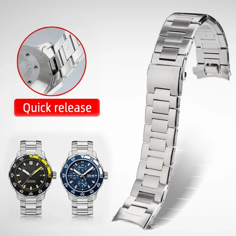 22mm Quick release High quality Solid Steel Strap special for IWC Aquatimer Family IW376709 376708 376711 Men watch Accessories