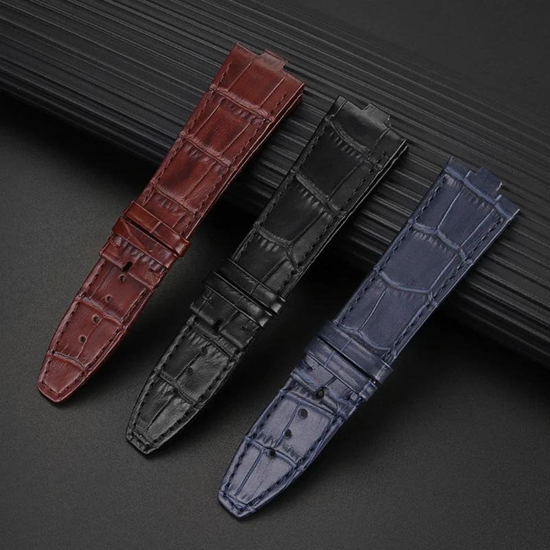 24x7mm Cowhide Leather Quick release Watchband For Vacheron Constantin Overseas 4300/4500V 5500V 7900V VC Crocodile Watch Strap