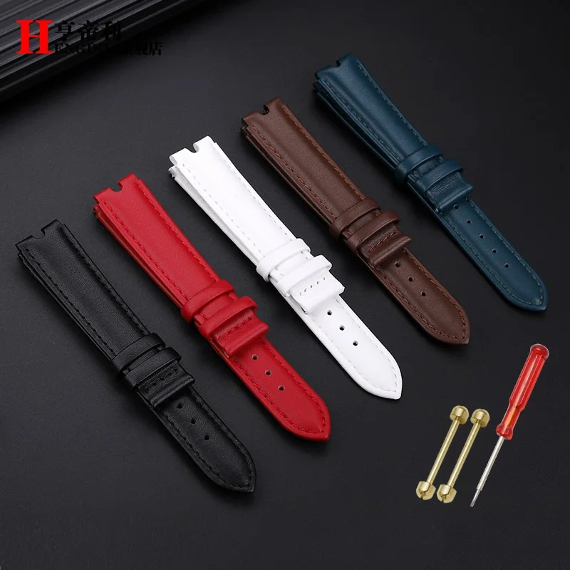 For VERSACE PALAZO Wristband Medusa Notched Genuine Leather Watch Band 18MM Women's Watch Strap VECQ00418/00118 Ladies Bracelet