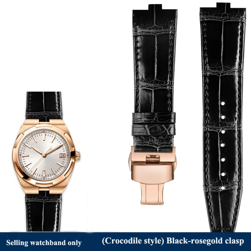 24x7mm Cowhide Leather Quick release Watchband For Vacheron Constantin Overseas 4300/4500V 5500V 7900V VC Crocodile Watch Strap