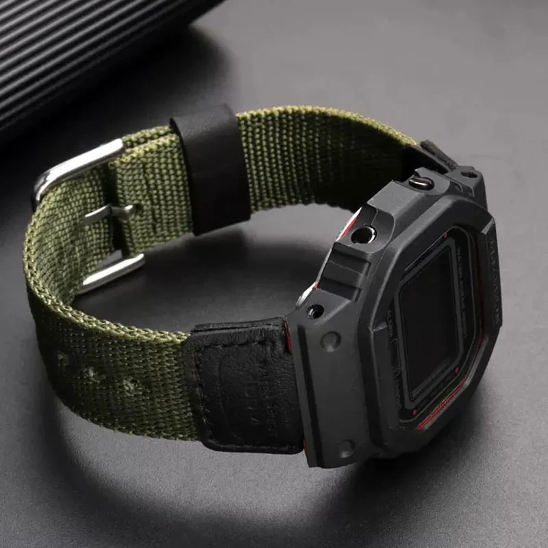 Nylon Leather Strap For Casio AE-1200 AQ-S810W AE-1000W AE1200 SGW-300/400H/500H F91W/F84/W735 MRW-200H Watchband Men's Bracelet