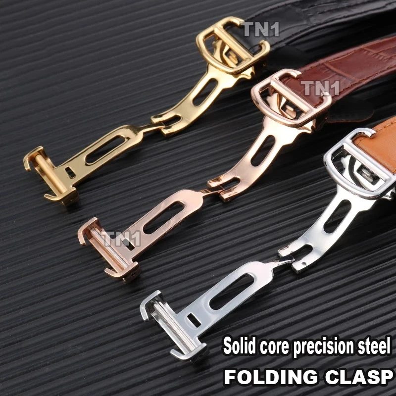 19mm 20mm For Cartier Roadster W6206018 W6206017 Men's Leather Watch Strap Special Quick-Release Folding Buckle Nylon Watch Band