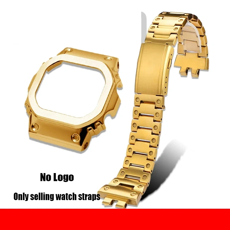 For Casio G-SHOCK Small Block GMW-B5000 Modified 316L Solid Stainless Steel Case Watch Band Accessories for Men Strap Watch Set