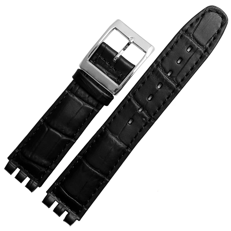 17mm 19MM Waterproof Bracelet For SWATCH High Quality Genuine Leather Watchband Men's and Women's Watch Chain Bump Mouth Strap