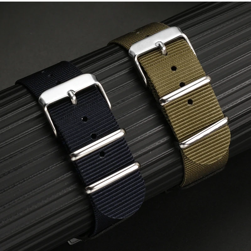 For Casio AE-1200 1100 SGW-300/400 A158WA woven Men‘s Bracelet Cow leather canvas Watchband 18mm waterproof nylon watch strap
