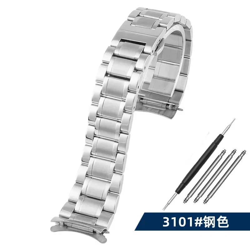 Watch Strap 21mm Silver For Citizen AT2140 316L Soild Stainless steel Watch Band Men's butterfly clasp Bracelet