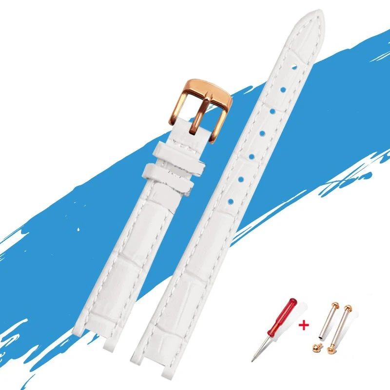 For Gucci YA1414 YA1415 GC Bracelet Notched High-quality Leather Watchband For Women's 12*5MM 14*5MM Waterproof Soft Watch Strap