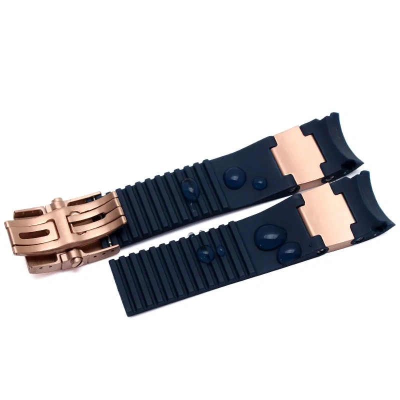 For Ulysse Nardin Silicone Rubber Watchband 263 DIVER Curved End Watch strap Men Brown Blue 22mm Waterproof belt Bracelets