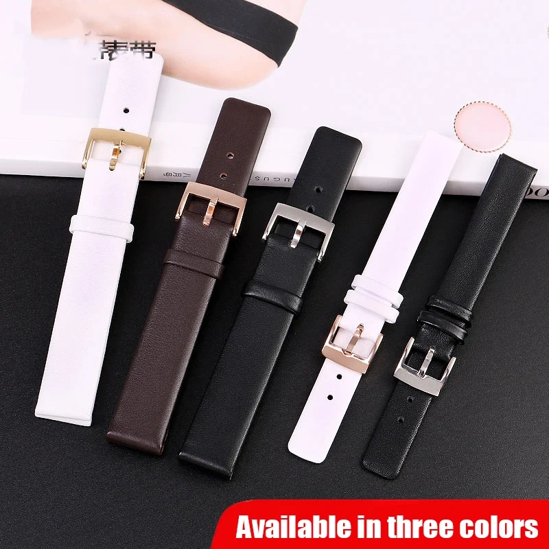 Ultra thin plain grain Watchband For CK Kevin Clay Small Women's Leather Watch with K7B216G6/K2G23620/K3P236G6 Men's Watch Strap