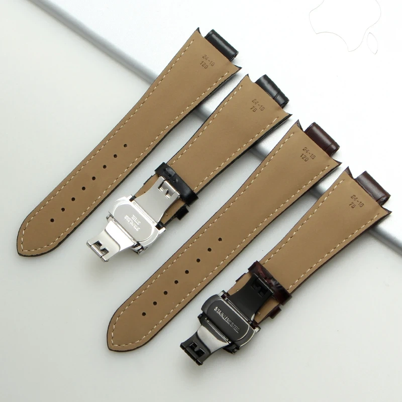 24x14mm Cowhide Leather Watchband accessories 1853 For Tissot T60 Strap Belt L875/975K Women Bracelet Convex Men's Watch Strap
