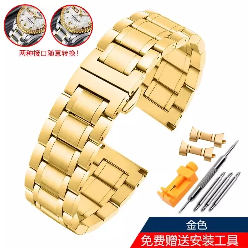 Watch Strap 21mm Silver For Citizen AT2140 316L Soild Stainless steel Watch Band Men's butterfly clasp Bracelet