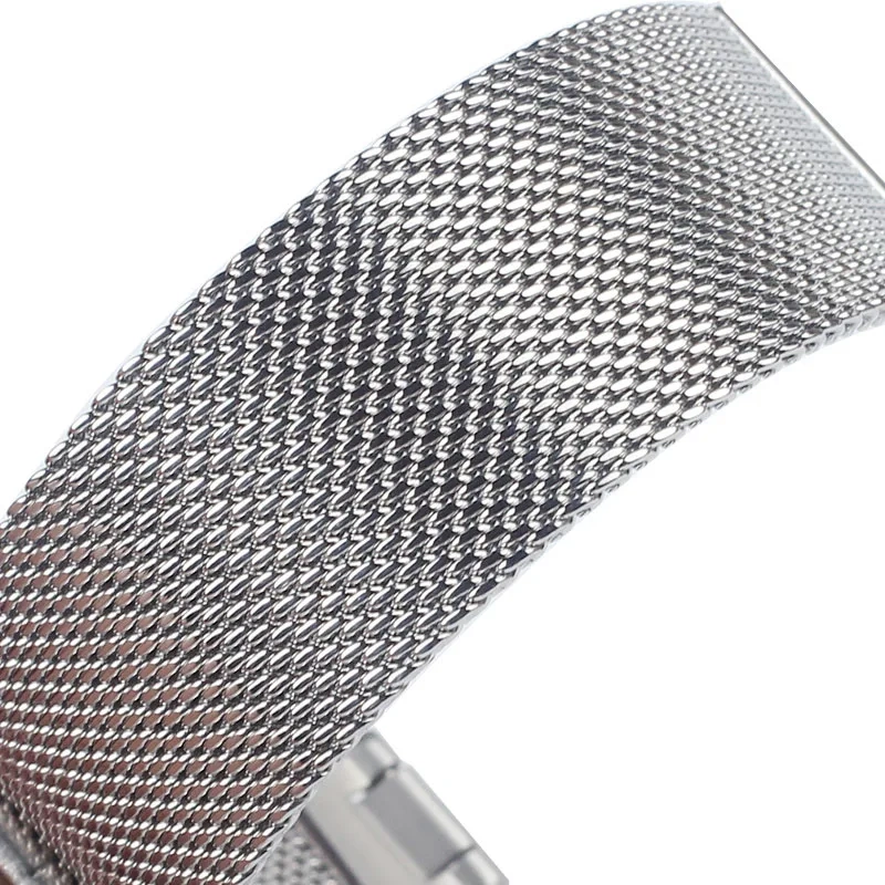 Mesh Milanese Watch Band Quick Release Stainless Steel Bracelet Adjustable Strap Folding Buckle for DW Watch 16mm 18mm 20mm 22mm