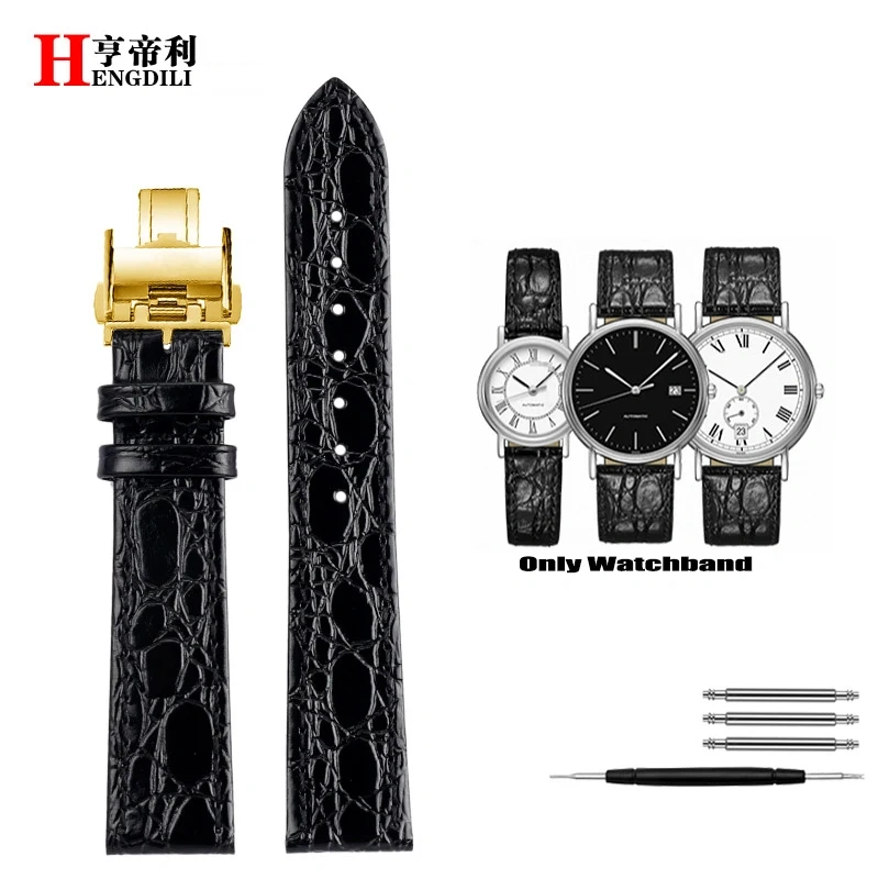 High quality Wristband 13mm 18mm 20mm Watchbands For Longines Magnificent Garland L4 L2 Genuine Leather Strap Man Women Bracelet