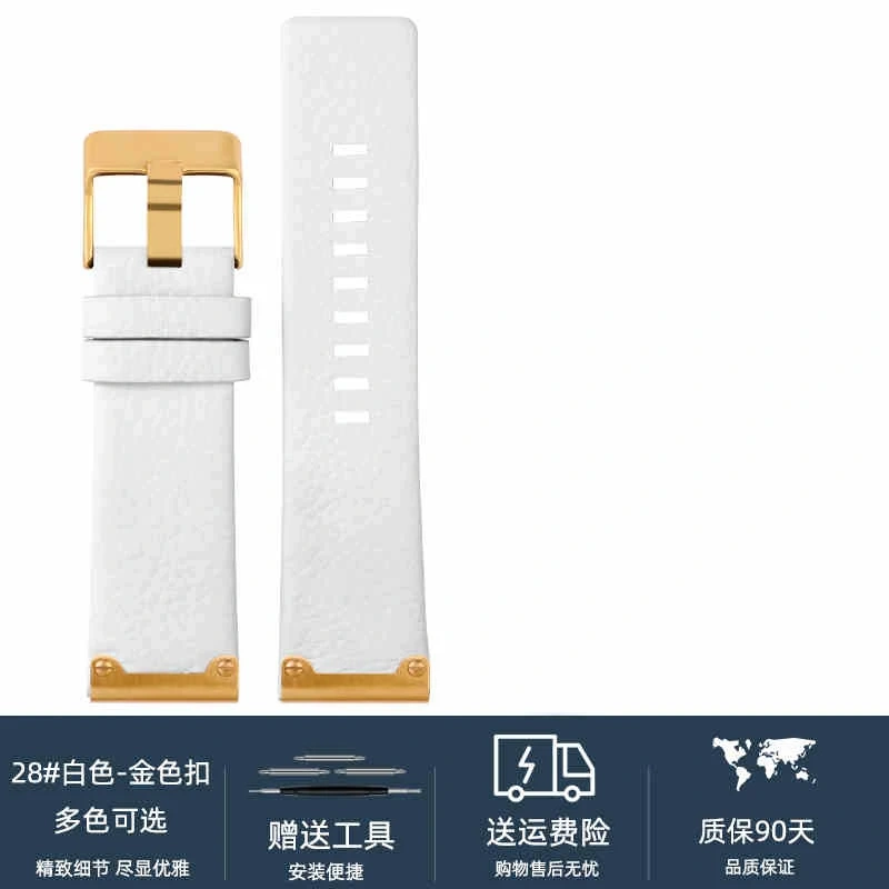 26mm High Quality Genuine Leather Watch Band For Diesel DZ4318 DZ4343 DZ4476 DZ4323 DZ4290 DZ4292 Series Men Vintage Watch strap